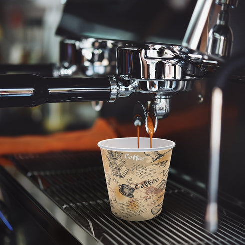 6 oz Paper Cups for Coffee and Tea - Decorated Office Disposable Water Paper Cups...