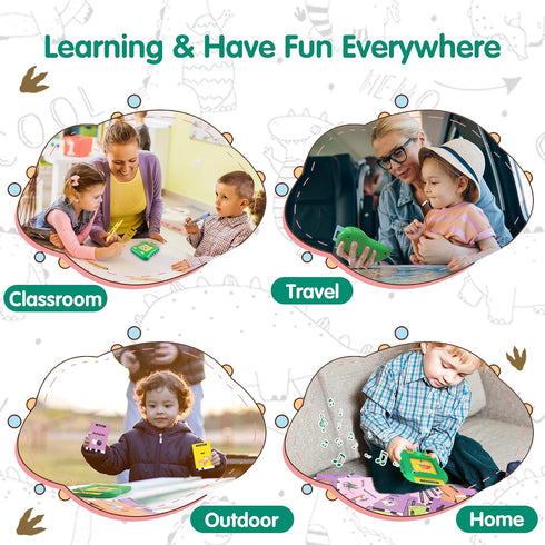 Talking Flash Cards for Toddlers, JONZOO Dino Speech Therapy Toys for Toddlers 1-3 Autism Sensory Toys 234 Sight Word Montessori Learning Toys Gif...