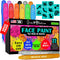 Jim&Gloria Water Based Face Paint Kit with Stencils, 12 Large Professional Face Painting Kit for Kids Party Facepaint Halloween Makeup Washable Bo...