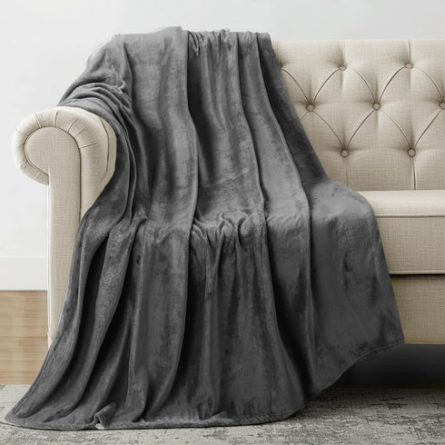 Utopia Bedding Fleece Blanket Throw Size Grey 300GSM Luxury Anti-Static Fuzzy Soft Microfiber Blanket for Couch, Sofa and Bed (60x50 Inch)...