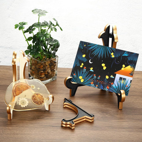 PATIKIL 5" Acrylic Decorative Plate Stand Holder, Table Use Foldable Thicken Picture Easel Frame Display Holder for Photos, Card, Canvases, White ...