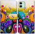 Case for iPhone 12 Mini, Colorful Dragonfly Leather Flip Phone Case Wallet Cover with Card Slot Holder Kickstand for iPhone 12 Mini...