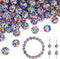 100pcs 10mm Rhinestone Beads for Crafting, White Mixed Shiny Round Shamballa Disco Beads Bulk, Sparkle Crystal Clay Bead for Necklace Bracelet Ear...