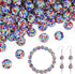 100pcs 10mm Rhinestone Beads for Crafting, White Mixed Shiny Round Shamballa Disco Beads Bulk, Sparkle Crystal Clay Bead for Necklace Bracelet Ear...