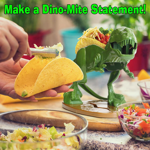 Funwares Original Tacosaurus - Dinosaur Taco Holder, Fun and Practical White Elephant Gift, Hold 2 Tacos...
