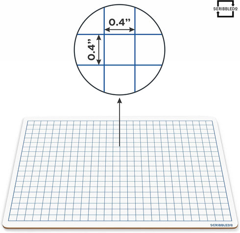 SCRIBBLEDO Dry Erase Grid Whiteboard 9" x 12" Double Sided Graph White board with Grid Lines for Kids and Students Portable Dry Erase Lapboards fo...