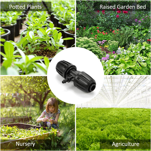 12 Pcs 1/2 inch to 1/4 inch Drip Irrigation Tubing Fittings, 1/2 Inch Drip Tubing (1/2" ID x 0.65" OD) to 1/4 Inch Irrigation Tubing Locked Barbed...