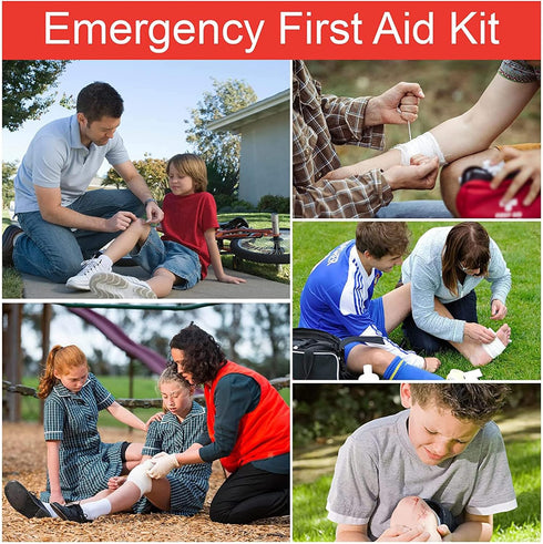 First Aid Kit - 97 Piece - Small Travel First Aid Kit, Ideal for Cars, Schools, Sports, Homes, Travel, Camping, Hiking...