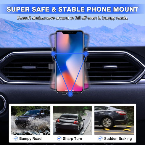 Karltys Car Phone Holder for Mazda CX-5 2017-2024 Accessories CX5 Cell Phone Holder Air Vent Mount for 4-7 Inch Phones Hands Free Thick Case Frien...