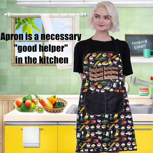 PXTIDY Spaghetti Bolognese Recipe Apron Pasta Dinner Cooking Apron Italian Cook Apron Pasta Lover Gift for Chefs...