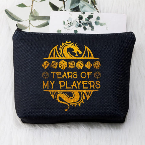 BDPWSS Tears Of My Players Funny RPG Gamer Cosmetic Bag d20 Dice Gift (tears of players bl)...