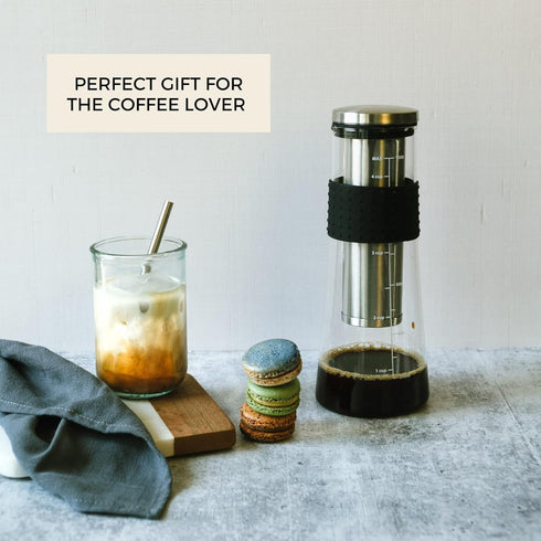 Cafe Crush Club Cold Brew Coffee Maker | Fire Toughened Borosilicate Glass | 304 Stainless Steel Infuser | 1000ml / 34 oz | Cold Brew Iced Coffee ...