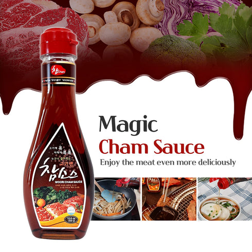 Woori Cham Sauce, Korean BBQ Soy Sauce, #1 Steak Sauce in Korea, Magic Sauce for Korean BBQ, Kalbi, Bulgogi, and Pickles, ??? (10.6Oz, 1) (1 Pack)...