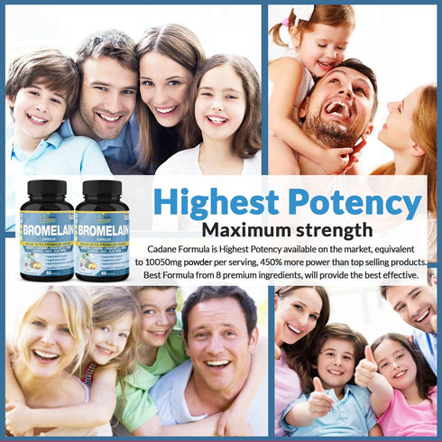Organic Cadane 2 Packs of Bromelain Capsules 10050mg, 120caps...