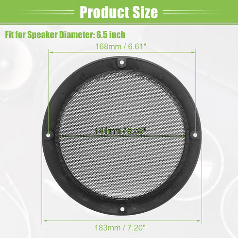 ACROPIX Universal 6.5" Car Speaker Grills Cover Mesh Round 6.5 Inch Audio Speaker Subwoofer Guard Protector Case with Screws Iron Gold Tone Black ...