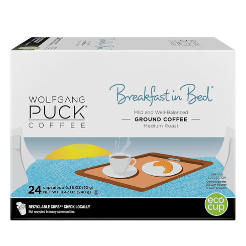 Wolfgang Puck Coffee Single Serve Capsules, Medium Roast, Compatible with Keurig K-Cup Brewers, Breakfast in Bed, 24 Count...