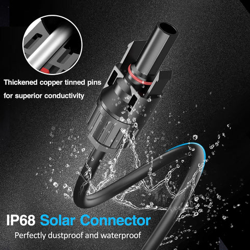 Solar Panel to XT60 Charging Cable(12AWG 9ft), Gonifeto Solar to XT60 Extension Wire for Ecoflow Generator, Solar Connector to Injection Molding X...