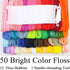 Similane Embroidery Floss 50 Skeins Cross Stitch Thread Rainbow Color Friendship Bracelets Crafts Floss with 12 Pcs Floss Bobbins and 1 Pcs Needle...