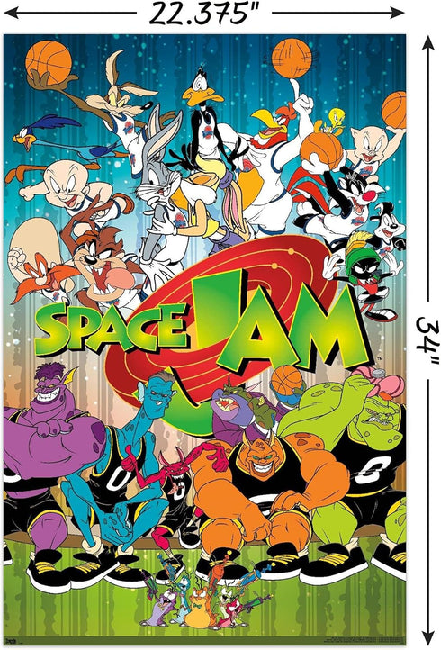Trends International Looney Tunes: Space Jam - Classic Wall Poster, 22.375" x 34", Poster & Clip Bundle...
