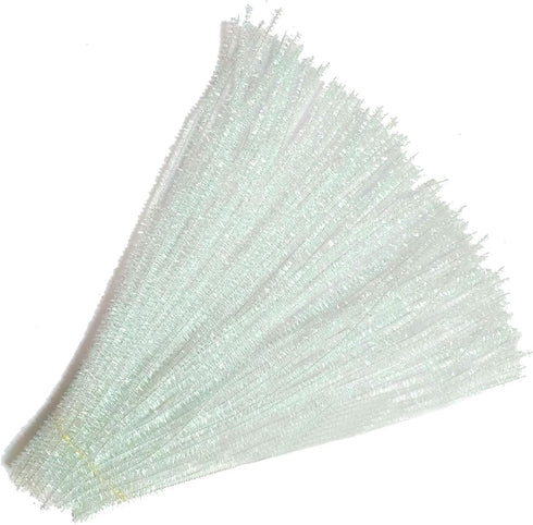 200 PCS Glitter Tinsel Creative Arts Stems Pipe Cleaners-12 Inch (Colorful White)...