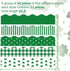 65 Feet St. Patrick's Day Bulletin Board Borders Clover Spot Stripe Plaid Rolled Border Scalloped Border 5 Styles 60 Pieces Bulletin Board Sticker...