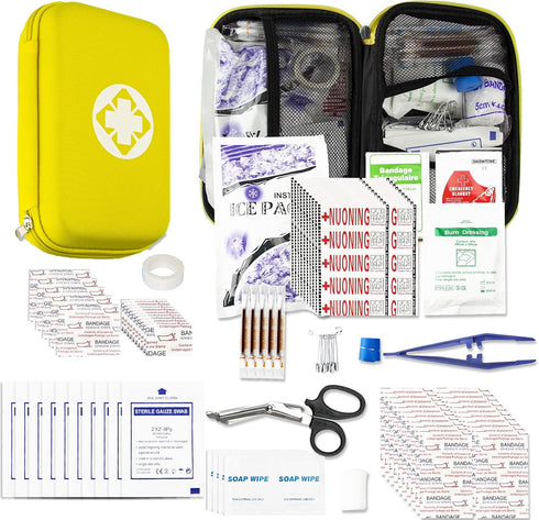 Car-Home Survival First-Aid Kit Emergency-Kit - Yellow 273Piece Equipment Travel Supplies First Aid Set Home Essentials Camping Hiking YIDERBO...