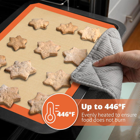 Silicone Baking Mat Set of 3, Silicone Baking Mats Cookie Sheet, Non-Stick Mats for Baking, Easy Clean & Reusable Oven Baking Sheet for Making Mac...