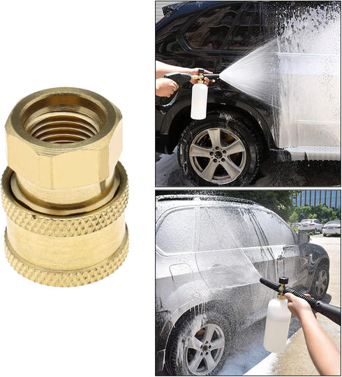 Create idea Set of 2 Pressure Washer Adapter 1/4 Inch Quick Connector to M14 Thread Fittings Brass Coupling Quick Disconnect Kit for Spray Lance H...
