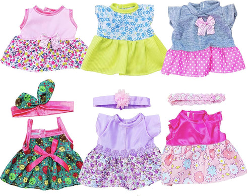 Baby Doll Clothes ,6 Sets Girl Doll Clothes Dress for 10-12 Inch Doll, Doll Clothes Accessories for Baby Doll Girl...