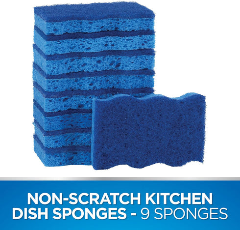 Dawn Non-Scratch Kitchen Dish Sponges, Blue (Pack of 9)...