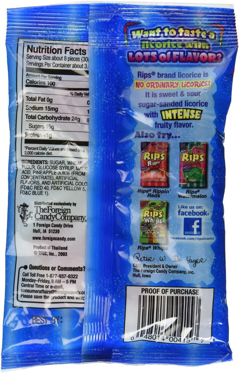 Rips Strawberry and Greenapple Licorice Pieces, 4 Ounce Bags, 2-bags...