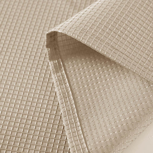 Valea Home Waffle Weave Textured Bathroom Window Curtains Water Repellent Short Curtains Window Covering Half Window Curtains Kitchen Tiers, Taupe...