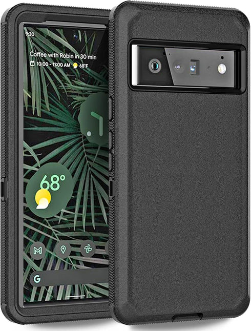 Anloes Case for Google Pixel 6, Pixel 6 Phone Case Heavy Duty Shockproof Dustproof Rugged Defender Protective, 3 in 1 Bumper Cover for Pixel 6 5G ...