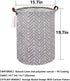 QUEENLALA Large Storage Basket,Laundry Hamper/Bathroom/Home Decor/Collapsible Round Storage Bin,Boys and Girls Hamper/Boxes/Clothing(Grey Wheat)...