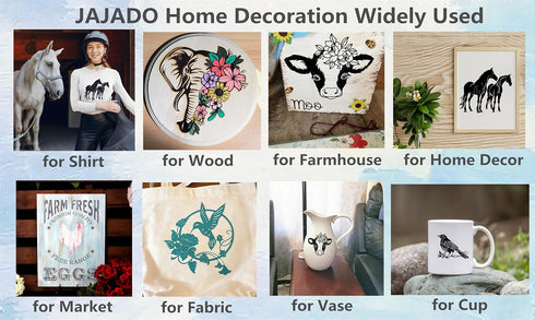 2Pcs Floral Elephant Stencil Reusable Self-Adhesive Silk Screen Printing Animals Stencil Silkscreen Stencil Chalk Paste Stencil for Wood/T-shirt/W...
