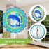 Wind Spinners Dolphint Gifts for Men Women-12 Inch 3D Stainless Hanging Garden Decor Metal Wind Sculptures for Spinner Sea Wave Outside Garden Win...