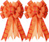 Iceyyyy Extra Large Fall Wreath Gift Bow -18.8x10.6inch Orange Buffalo Plaid Check Wreath Bow Swag Bow Thanksgiving Wreath Pre-Tied Bow For Fall, ...