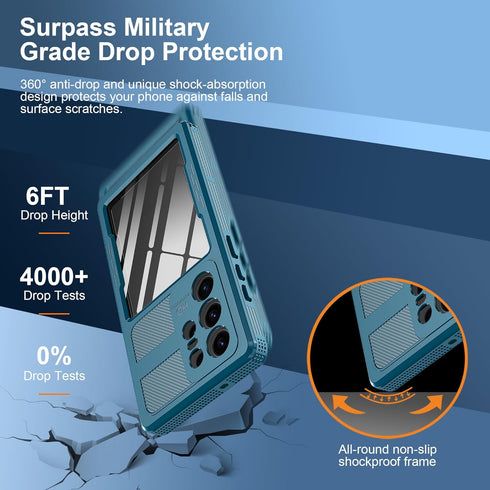 Ezanmull for Samsung Galaxy S23 Ultra Waterproof Case, with Built-in Screen Protector Dustproof Shockproof Full Body Underwater Protective Phone C...