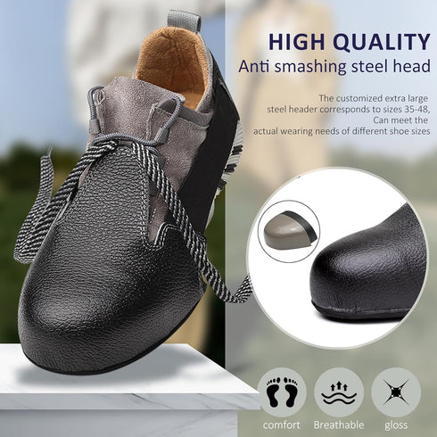 Steel Toe Covers for Shoes, No Slip Safety Toe Cap Cover Metal Protector for Toe in Industry and Workplace Men Women(Black 2.0)...