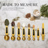 Gold Magnetic Measuring Spoons with Leveler - Featuring 8-Piece Upgraded Style, Dual-Sided, Stackable, Stainless Steel Gold Measuring Spoons Set -...