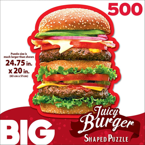 RoseArt - Big Shaped - Juicy Burger - 500 Piece Jigsaw Puzzle for Adults...