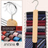 Tie Hanger, Rust Resistant Wooden Necktie Organizer with 20 Swivel Hooks, 360 Degree Rotation, Space Saving, Ideal for Closet Storage...
