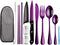 Portable Travel Utensils Set,Reusable Utensils,Travel Camping Cutlery Set,Stainless Steel Flatware Set with Case,Lunch Boxes Workplace Camping Sch...