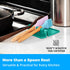 Aqua Green Silicone Spoon Rest for Stove Top with Drip Pad (Two Pack) - Heat-Resistant, BPA-Free Utensil Rest & Spoon Holder for Kitchen Counter -...
