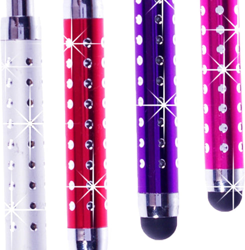 ECO-FUSED Stylus Pen Bundle - 12 Adjustable Bling Stylus Pens- with 3.5mm Jack Connector- for All Capacitive Touchscreen Devices - iPad, iPhone, S...