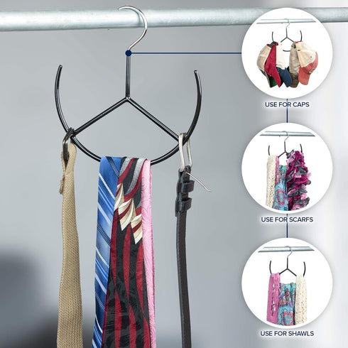 Belt Scarf Hanger Space Saving Organizer Hanging Multi Purpose Ties Shoe Rack Gym Bag Organizer Closet Organization EASYVIEW...