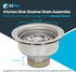 EZ-FLO Kitchen Sink Strainer with Flange and Slip Joint Nut, Standard Shank with 3-1/2 Inch to 4 Inch Opening, Stainless Steel, 30017...