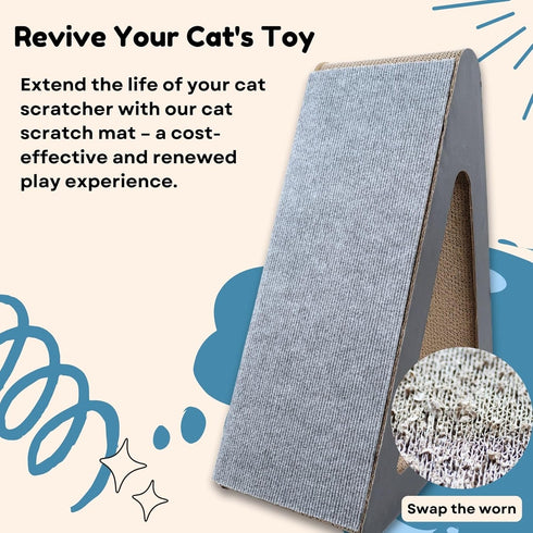 Cat Scratch Mat (3 Pack), 23.6’’ x 11.8’’ Cat Wall Stracther, Versatile Self-Adhesive Replacement Easy Use for Cat Trees, Cat Wall Furniture, Scra...
