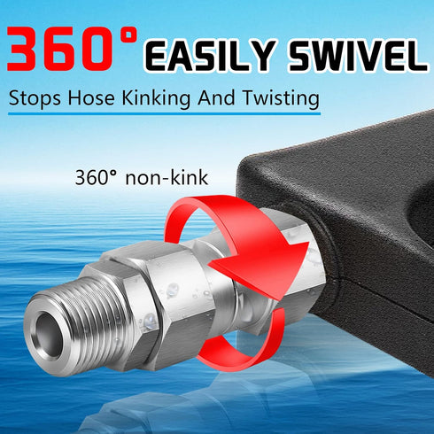 3/8 NPT Pressure Washer Swivel Fitting, Anti Twist 3/8 Male to Female Stainless Steel Connector Joint, 360 Degree Kink Free Swivel Fitting For Pre...