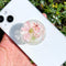 Pressed Pink Flowers Phone Grip,Handmade Dried Flowers Clear Phone Stand, Expanding Cell Phone Charms Accessory, Interchangeable Kickstand, Collap...